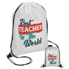 Best teacher in the World!, Τσάντα πουγκί με μαύρα κορδόνια 45χ35cm (1 τεμάχιο)