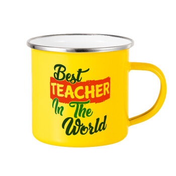Best teacher in the World!, Κούπα Μεταλλική εμαγιέ Κίτρινη 360ml