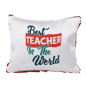 Best teacher in the World!, Τσαντάκι νεσεσέρ με πούλιες (Sequin) Κόκκινο