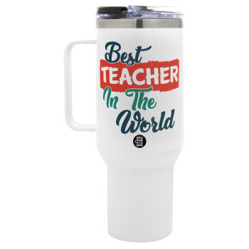 Best teacher in the World!, Mega Tumbler με καπάκι, διπλού τοιχώματος (θερμό) 1,2L