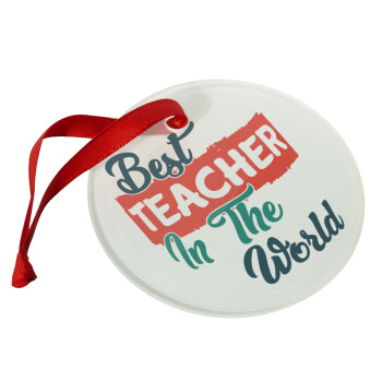 Best teacher in the World!, Χριστουγεννιάτικο στολίδι γυάλινο 9cm