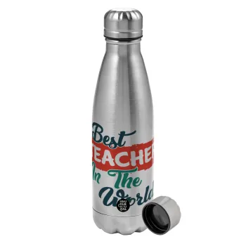 Best teacher in the World!, Μεταλλικό παγούρι νερού, ανοξείδωτο ατσάλι, 750ml