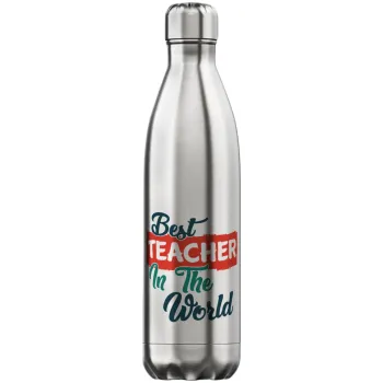 Best teacher in the World!, Inox (Stainless steel) hot metal mug, double wall, 750ml