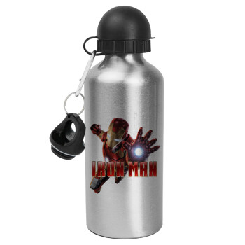 Ironman, Metallic water jug, Silver, aluminum 500ml