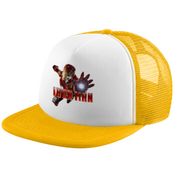Ironman, Καπέλο Soft Trucker με Δίχτυ Κίτρινο/White 