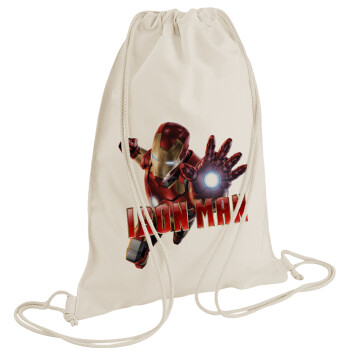 Ironman, Backpack bag GYMBAG natural (28x40cm)