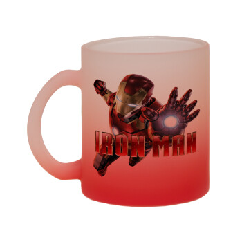 Ironman, Κούπα γυάλινη δίχρωμη με βάση το κόκκινο ματ, 330ml