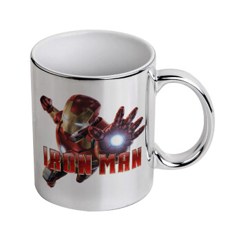 Ironman, Mug ceramic, silver mirror, 330ml