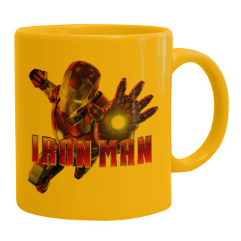 Ironman, Ceramic coffee mug yellow, 330ml (1pcs)