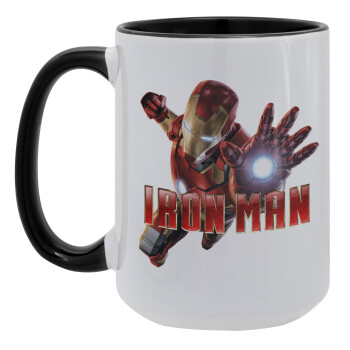 Ironman, Κούπα Mega 15oz, κεραμική Μαύρη, 450ml