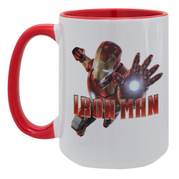Ironman, Κούπα Mega 15oz, κεραμική Κόκκινη, 450ml