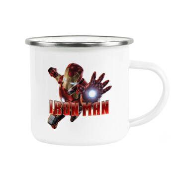 Ironman, Metallic enamel cup white 360ml