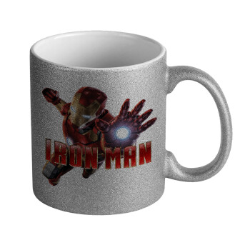 Ironman, Κούπα Ασημένια Glitter που γυαλίζει, κεραμική, 330ml