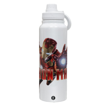 Ironman, 1L Stainless Steel Thermal Bottle with Phone Holder & Double Wall Insulation