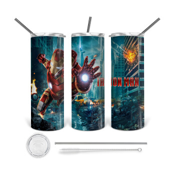 Ironman, 360 Eco friendly stainless steel tumbler 600ml, with metal straw & cleaning brush