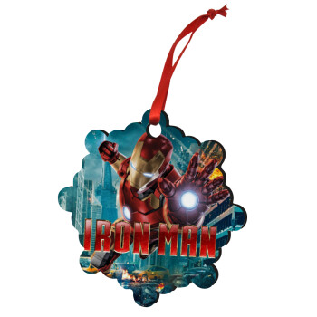 Ironman, Christmas ornament snowflake wooden 7.5cm