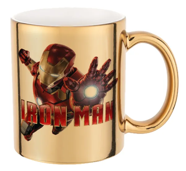Ironman — Mug ceramic, gold mirror, 330ml