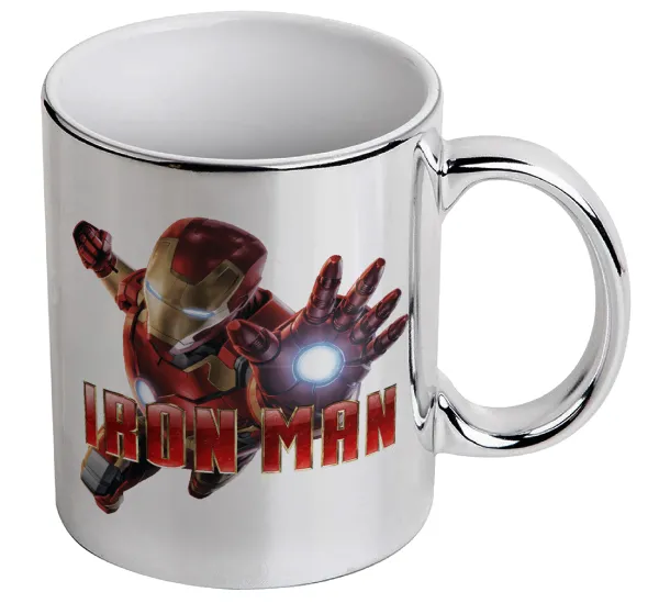 Ironman — Κούπα κεραμική, ασημένια καθρέπτης, 330ml