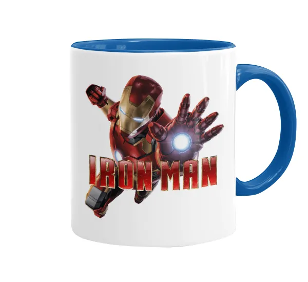 Ironman — Mug colored blue, ceramic, 330ml