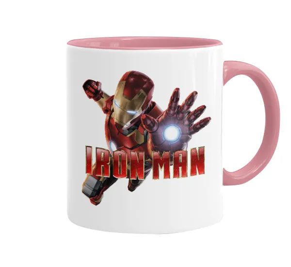 Ironman — Mug colored pink, ceramic, 330ml
