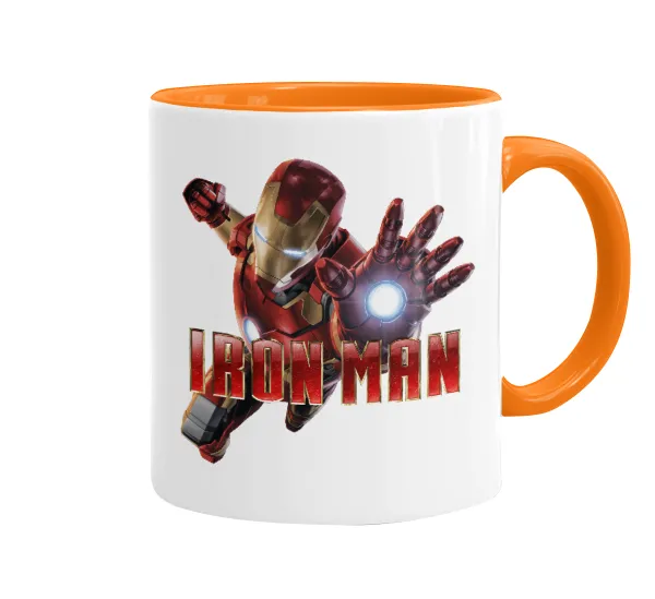 Ironman — Mug colored orange, ceramic, 330ml