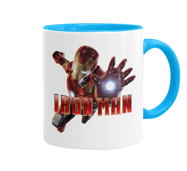 Ironman — Κούπα χρωματιστή γαλάζια, κεραμική, 330ml