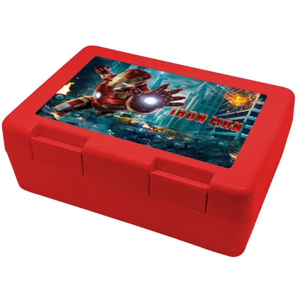 Ironman — Παιδικό δοχείο κολατσιού ΚΟΚΚΙΝΟ 185x128x65mm (BPA free πλαστικό)
