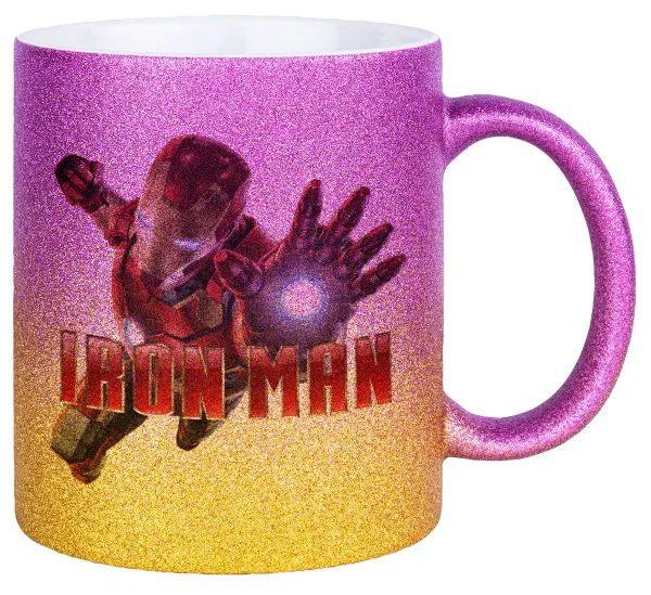 Ironman — Κούπα Χρυσή/Ροζ Glitter, κεραμική, 330ml