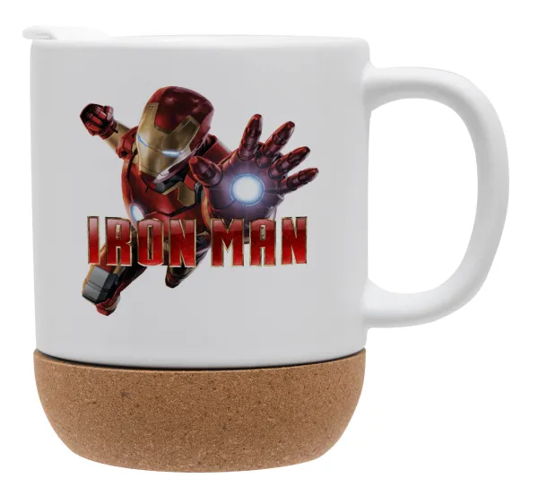 Ironman — Κούπα, κεραμική με βάση φελού και καπάκι (ΜΑΤ), 330ml