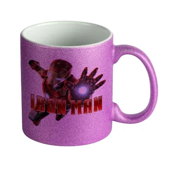 Ironman, Κούπα Μωβ Glitter που γυαλίζει, κεραμική, 330ml