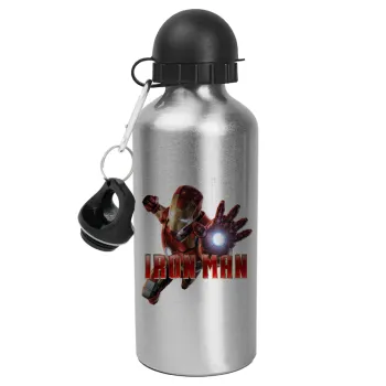 Ironman, Metallic water jug, Silver, aluminum 500ml