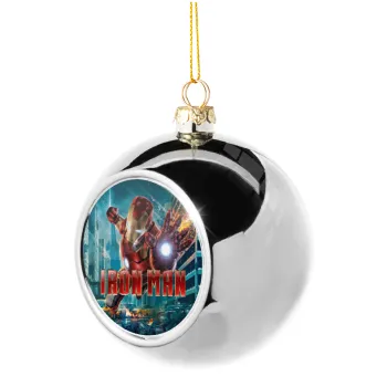 Ironman, Silver 8cm Christmas tree ball ornament