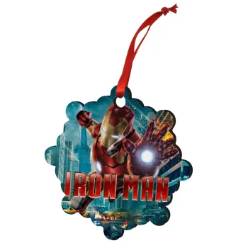 Ironman, Christmas ornament snowflake wooden 7.5cm
