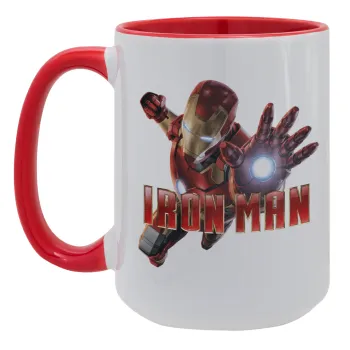 Ironman, Κούπα Mega 15oz, κεραμική Κόκκινη, 450ml