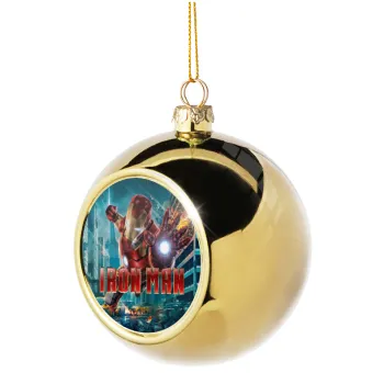 Ironman, Golden Christmas tree ball ornament 8cm