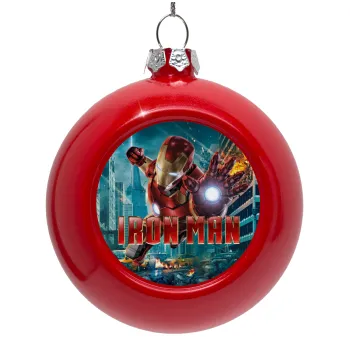 Ironman, Red Christmas tree ornament bauble 8cm