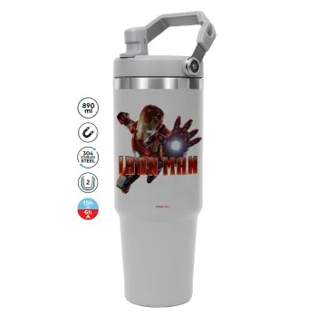 Ironman, GREY color, 890ml (30oz) stainless Steel Tumbler with Handle