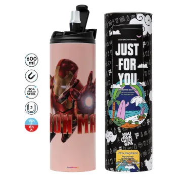 Ironman, Tumbler stainless steel PINK 600ml