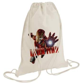 Ironman, Backpack bag GYMBAG natural (28x40cm)