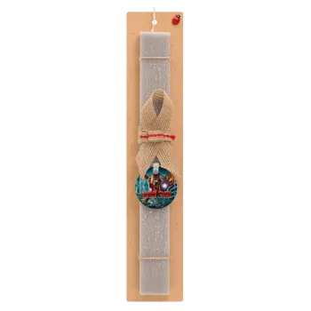 Ironman, Easter Set, wooden keychain & scented Easter candle flat (30cm) (GRAY)