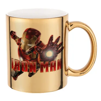 Ironman, Κούπα κεραμική, χρυσή καθρέπτης, 330ml