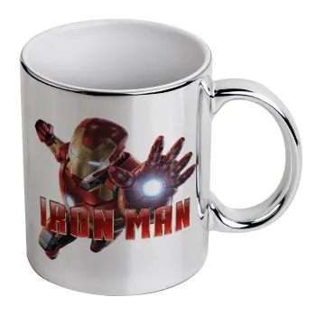 Ironman, Mug ceramic, silver mirror, 330ml