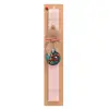 Easter Set, wooden keychain & scented flat Easter candle (30cm) (PINK)