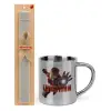 Easter Set, metallic thermal cup (300ml) & Easter aromatic flat candle (30cm) (GRAY)