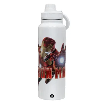 Ironman, Θερμός 1L Ανοξείδωτο με Βάση Κινητού & Διπλά Τοιχώματα