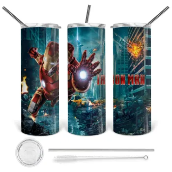 Ironman, Tumbler stainless steel 600ml, with metal straw & cleaning brush