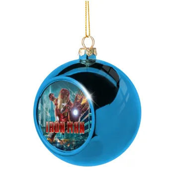 Ironman, Στολίδι Χριστουγεννιάτικη μπάλα δένδρου Μπλε 8cm