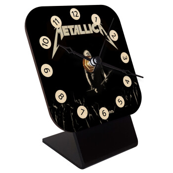 Metallica , Quartz Table clock in natural wood (10cm)
