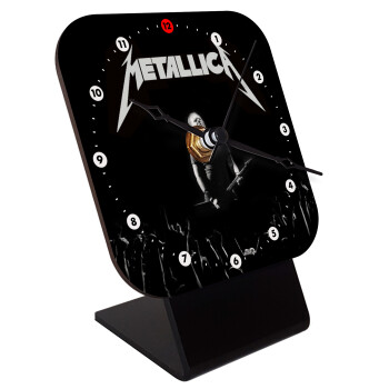 Metallica , Επιτραπέζιο ρολόι ξύλινο με δείκτες (10cm)