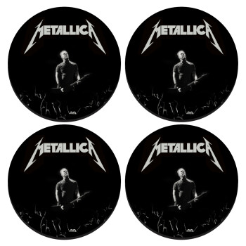 Metallica , SET of 4 round wooden coasters (9cm)